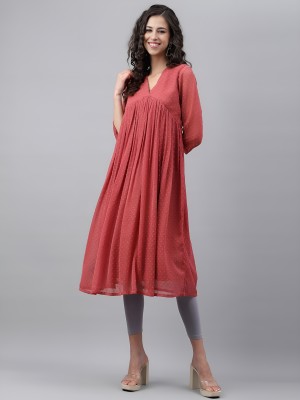 ak fashion mall Women Ethnic Dress Red Dress