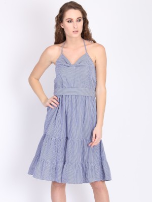 DODO & MOA Women A-line Blue Dress