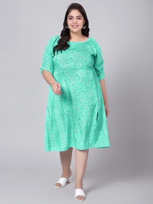 indietoga Women A-line Green Dress