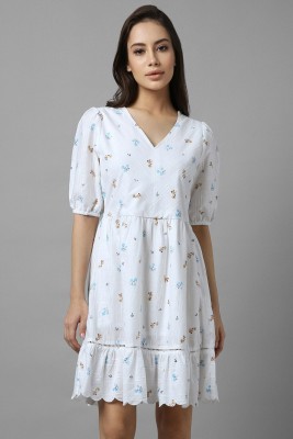 Allen Solly Women A-line White Dress