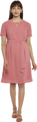 Annabelle by Pantaloons Women Fit and Flare Pink Dress