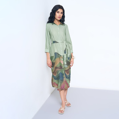 Akkriti by Pantaloons Women A-line Blue Knee Length Dress