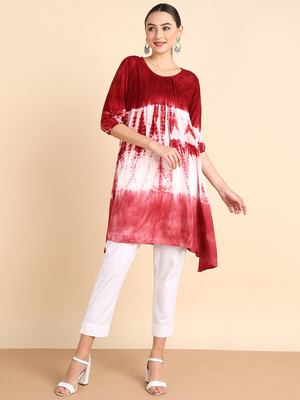 METRONAUT Women Fit and Flare Maroon Midi/Calf Length Dress