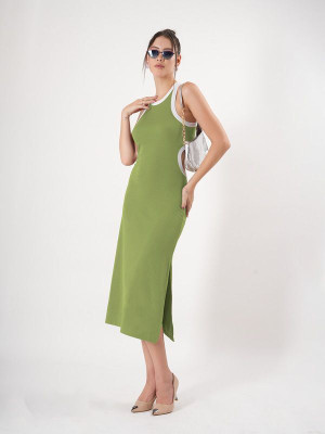 clobug Women Bodycon Green Midi/Calf Length Dress