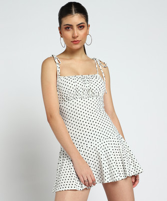 I Saw It First Women Fit and Flare White Mini/Short Dress