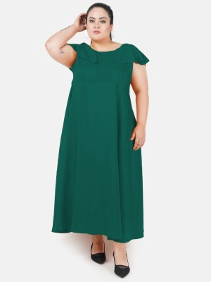 indietoga Women Fit and Flare Green Dress