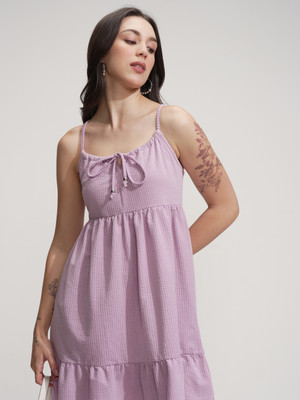 Tokyo Talkies Women Fit and Flare Purple Mini/Short Dress