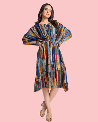 Kotton Maxx Women Kaftan Multicolor Knee Length Dress