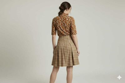 HANG N HOLD Women Fit and Flare Brown Knee Length Dress