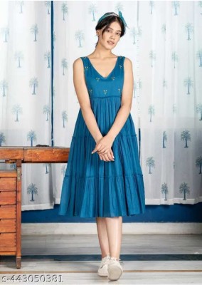 HANDSOME KING Women Gown Blue Dress