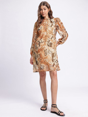 Dressberry Women Sheath Beige Above Knee/Mid Thigh Length Dress