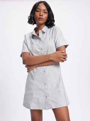 Glitchez Women Shirt Grey Mini/Short Dress