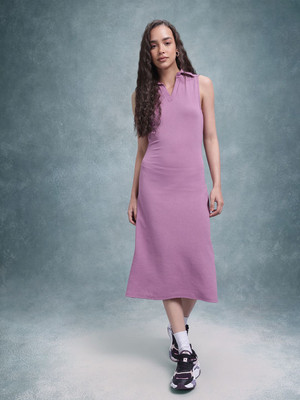 Roadster Women A-line Purple Midi/Calf Length Dress