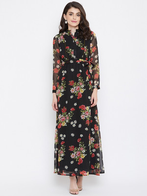 La Zoire Women Gown Black Maxi/Full Length Dress