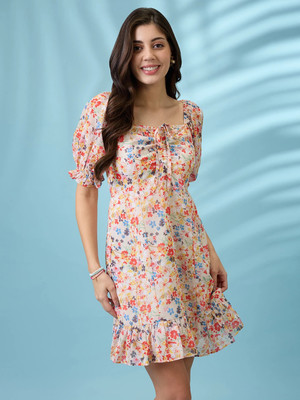 Globus Women A-line Multicolor Mini/Short Dress