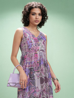 Vishudh Women Maxi Purple Full Length Dress