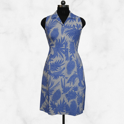 Angel Creations Women A-line Blue Knee Length Dress