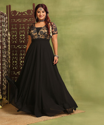Miss Chase Women Maxi Black Full Length Dress