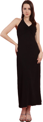 Jakanary Women A-line Black Above Knee/Mid Thigh Length Dress