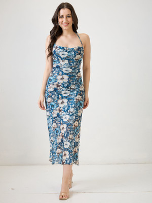 Globus Women Bodycon Blue Midi/Calf Length Dress