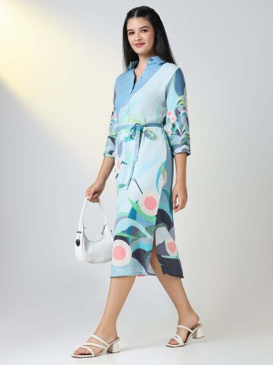 Showoff Women Shirt Blue Dress