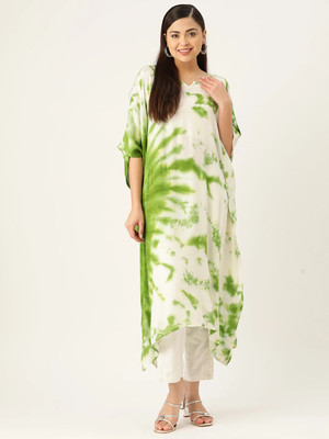 METRONAUT Women Kaftan Green Midi/Calf Length Dress
