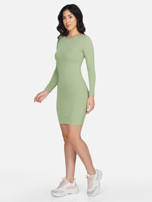 Neu Look Women Bodycon Green Below Knee Dress