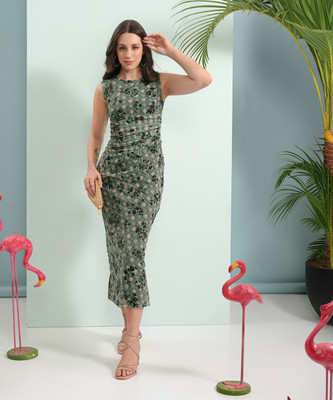 Tokyo Talkies Women Bodycon Multicolor Maxi/Full Length Dress