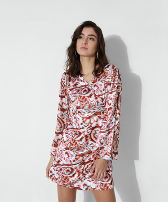 ONLY Women Wrap Multicolor Above Knee/Mid Thigh Length Dress