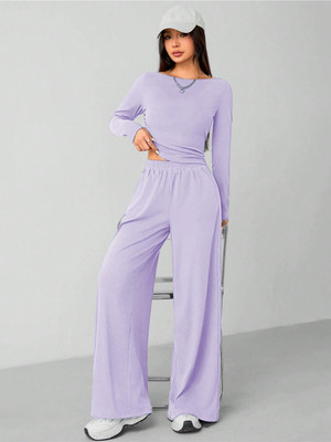 KOTTY Women Two Piece Dress Purple Maxi/Full Length Dress