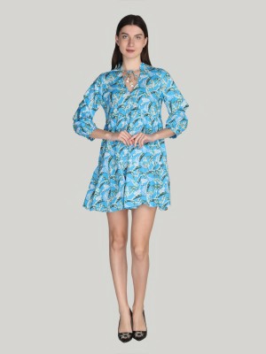 Shagufa Women A-line Light Blue Dress