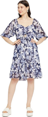 HouseOfCommon Women Fit and Flare Multicolor Above Knee/Mid Thigh Length Dress