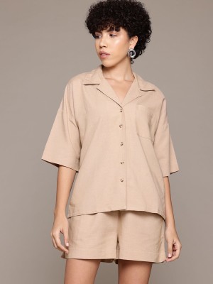 Roadster Women A-line Beige Dress