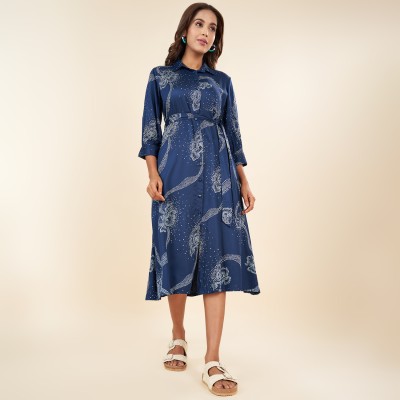 Akkriti by Pantaloons Women Shirt Dark Blue Dress