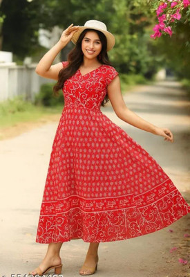 Dream of style Women Maxi Multicolor Midi/Calf Length Dress