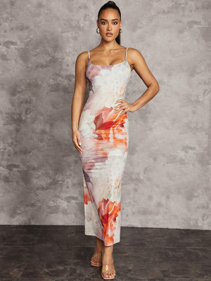 TANDUL Women Bodycon White Maxi/Full Length Dress