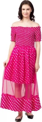 Fashion Passion India Women Fit and Flare Pink Dress