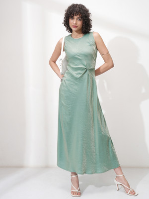 Tokyo Talkies Women Maxi Green Full Length Dress