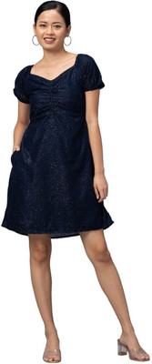 Globus Women A-line Dark Blue Above Knee/Mid Thigh Length Dress