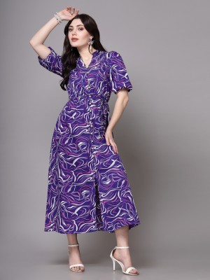 AAYU Women A-line Purple Dress