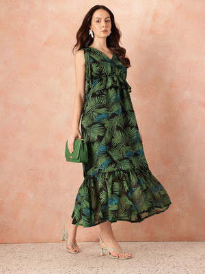 all about you Women Empire Waist Black Maxi/Full Length Dress