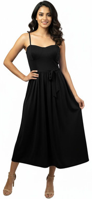 MGR FASHIONS Women Maxi Black Full Length Dress