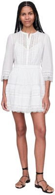 GAP Women A-line White Above Knee/Mid Thigh Length Dress