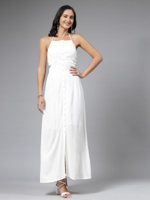 AAYU Women A-line White Dress