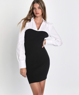 RARE Women A-line Black Mini/Short Dress