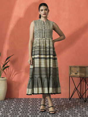 Sangria Women A-line Brown Midi/Calf Length Dress