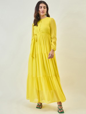 AAYU Women Maxi Yellow Dress