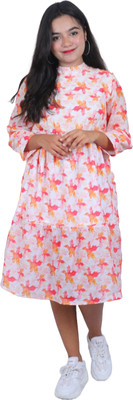 SliqueApparels Women Fit and Flare Multicolor Knee Length Dress