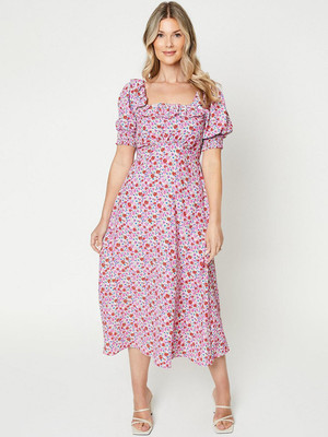 DOROTHY PERKINS Women A-line Pink Midi/Calf Length Dress