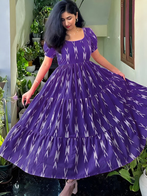 SumanHub Creation Women Printed Anarkali Kurta(Purple)
